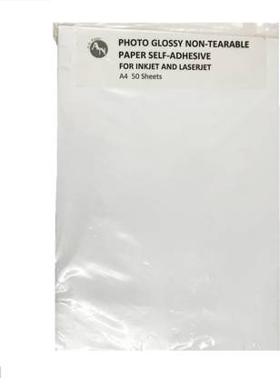 AN PAPER AN A4 Photo Glossy Non-Tearable Paper Self-adhesive for inkjet and laser jet printers 50 sheets self-adhesive Paper Label