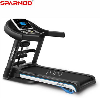 Sparnod Fitness STH-3600 (4 HP Peak) Automatic Treadmill (DIY Installation) -Multifunction Foldable Motorized Treadmill Home Treadmill (Max Weight:115 kg)