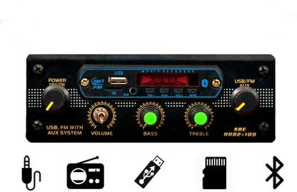 NS east media player FM USB for CAR/BIKE/TEMPO/TRACTOR/AUTO/with bluetooth, Aux, MMC Car Stereo