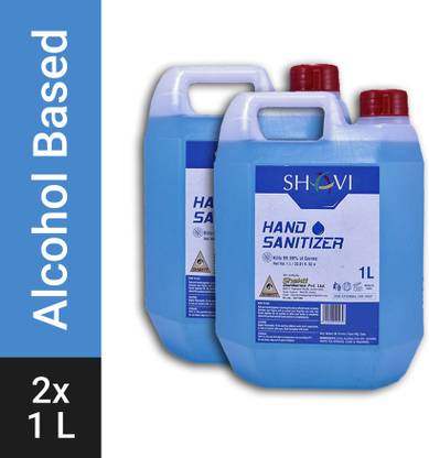 shavi 75% v/v Alcohol Based  1 Litre (Pack of 2) Hand Sanitizer Bottle
