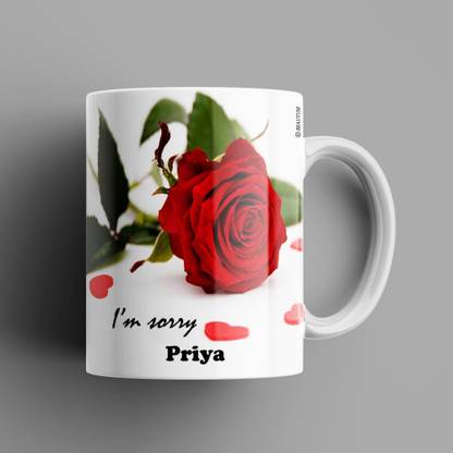 Beautum Priya I AM SORRY Printed White Model No:BYSIMG016253 Ceramic Coffee Mug