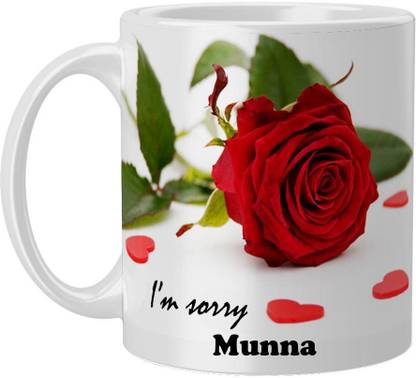 Beautum Munna I AM SORRY Printed White Model No:BYSIMG013377 Ceramic Coffee Mug