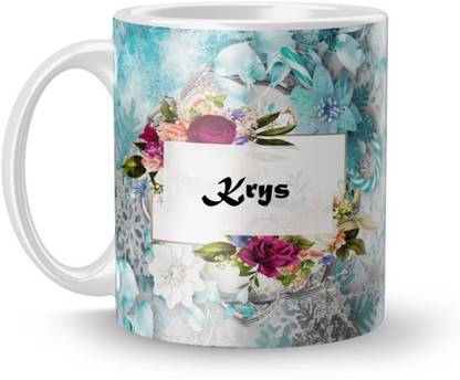 Beautum Name Krys Printed White Ceramic (350)ml Model No:BTNAMXYZ010179 Ceramic Coffee Mug