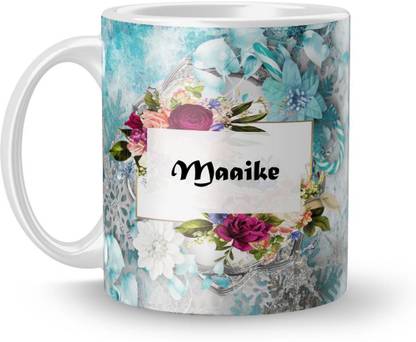 Beautum Name Maaike Printed White Ceramic (350)ml Model No:BTNAMXYZ011169 Ceramic Coffee Mug