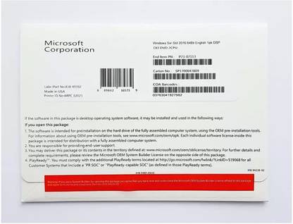 MICROSOFT Windows Server Standard 2016 64 Bit English 1 PK DSP OEI DVD 16 Core