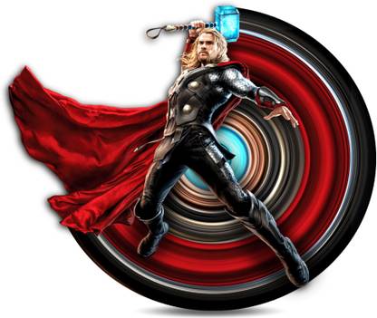 DivineDesigns 61 cm Thor Hammer Wall Sticker ( Size :- 61 X 61 cm ) Self Adhesive Sticker