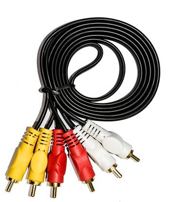 Hybite RCA Audio Video Cable 1.5 m 3RCA Male to 3RCA Male Audio Video Cable 1.5 Yards Compatible for TV, LCD, LED, DTH, DVD, VCR
