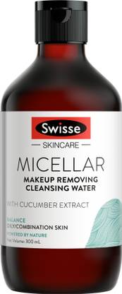 Swisse Skincare Balanced Micellar Cleansing & Makeup Removing Water with Cucumber Extract Face Wash