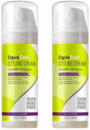 DevaCurl Styling Cream, Define and Control, Touchable Hold, 5.1 Ounce, 2-Pack Hair Cream