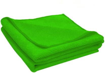 Sheen Shine Microfibre Cleaning Cloth Green pack of 2 Multicolor Cloth Napkins