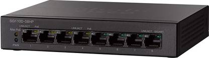 CISCO 8-Port PoE Gigabit Desktop Switch 8 Ports 1000 Mbps Fully Managed Network Switch