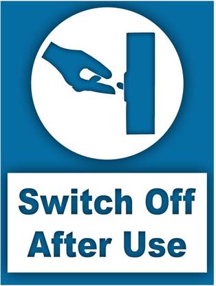 999Store switch off switch after use Emergency Sign