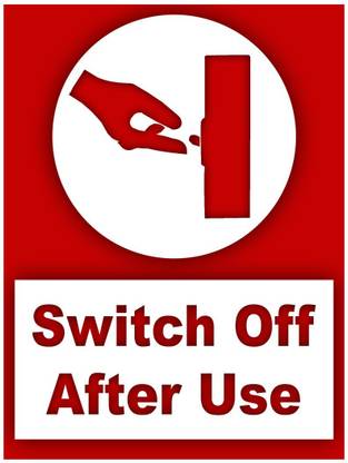 999Store switch off switch after use Emergency Sign