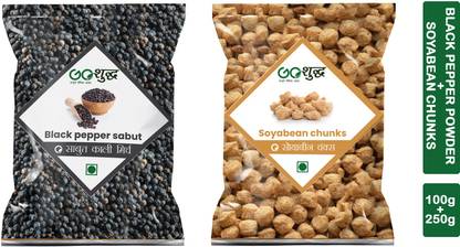 Goshudh Premium Quality Black Pepper Sabut 100g And Soya chunks 250g combo pack of 2 Combo
