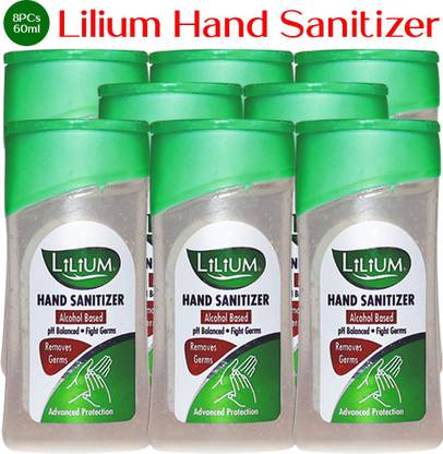 LILIUM Hand Cleanser (Sanitizer), 480ml, Pack of 8 Hand Sanitizer Bottle