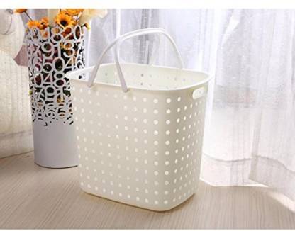 HOUSE OF QUIRK 3 Layer Laundry Basket with wheels for laundry, clothes storage and more - White Laundry Trolley