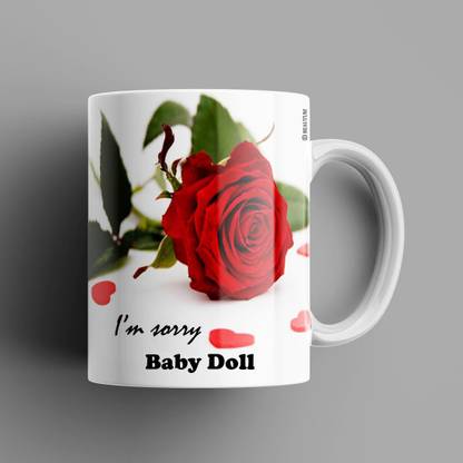 Beautum Baby Doll I AM SORRY Printed White Model No:BYSIMG023911 Ceramic Coffee Mug