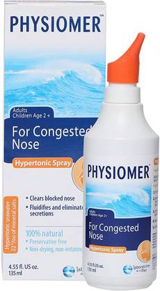 PHYSIOMER Hypertonic Nasal Spray 135 Ml Manual Nasal Aspirator