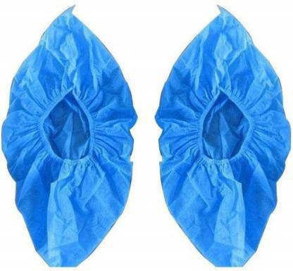 shreeram enterprises Comfort Disposable Shoe Cover Polyester Plastic Blue Boots Shoe Cover, Toes Shoe Cover, High Ankle Shoe Cover, Flat Shoe Cover (Pack of 100) Polyester Blue Boots Shoe Cover, High Heeled Shoe Cover