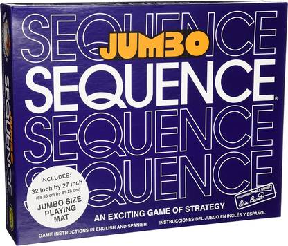 STYLO Jumbo Sequence Game - Box Edition with Cushioned Mat, Cards and Chips (2 to 12 Players Board Game) Strategy & War Board Game