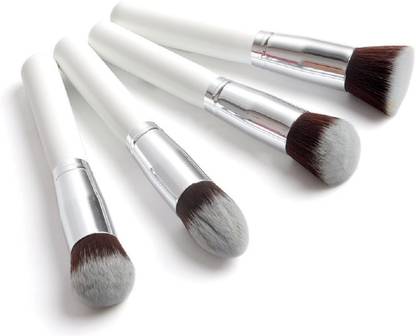 angelie 4 Pcs Professional Foundation Makeup Tools Cosmetic White Synthetic Brushes Concealer Blending Face Eye Brush Kit Set
