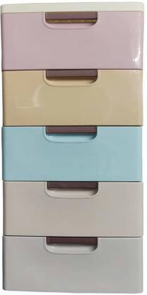 Maison & Cuisine Portable Plastic 5 layer Drawer Storage Cabinet (3015) Plastic Free Standing Chest of Drawers