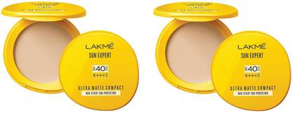 Lakmé Sun Expert Ultra Matte Compact SPF 40 UVA/UVB P+++(Pack of 02) Compact