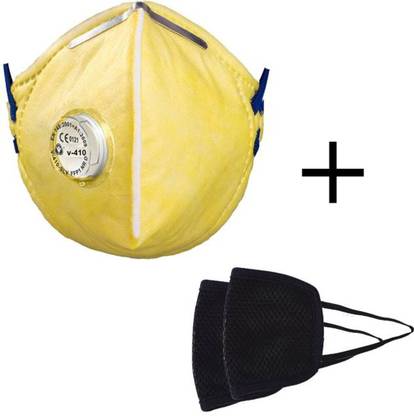 Happy Traders Best Quality Reusable With N95-Anti Pollution Mask Yellow 2.5 Activated Carbon Filters