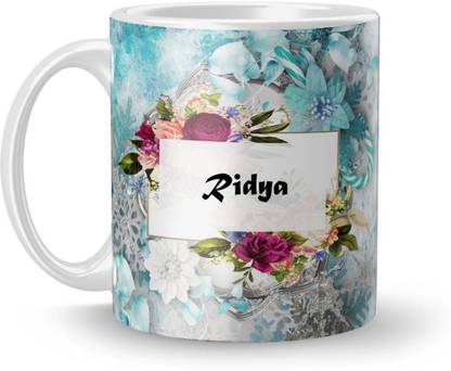 Beautum Name Ridya Printed White Ceramic (350)ml Model No:BTNAMXYZ017441 Ceramic Coffee Mug