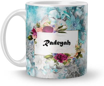 Beautum Name Radeyah Printed White Ceramic (350)ml Model No:BTNAMXYZ016487 Ceramic Coffee Mug