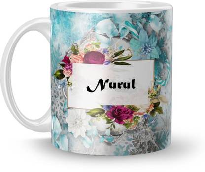 Beautum Name Nurul Printed White Ceramic (350)ml Model No:BTNAMXYZ015063 Ceramic Coffee Mug