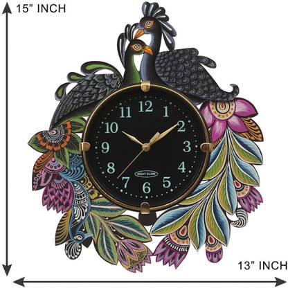 Dhanraj Craft Analog 38.1 cm X 33.02 cm Wall Clock