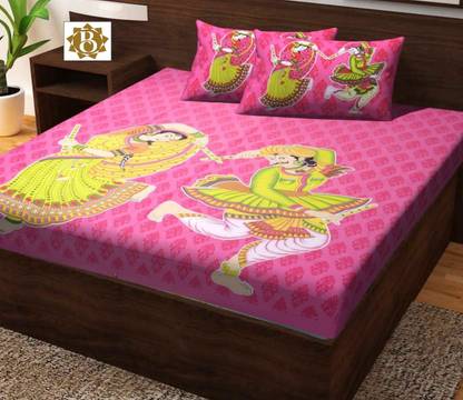 BC 155 TC Cotton Double Printed Flat Bedsheet