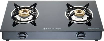 BAJAJ Bajaj 2BR-GP6 Two Burner Toughened Glass Glass Manual Gas Stove