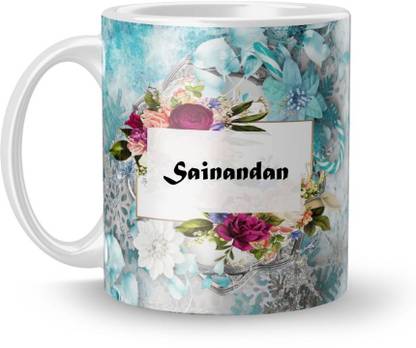 Beautum Name Sainandan Printed White Ceramic (350)ml Model No:BTNAMXYZ018487 Ceramic Coffee Mug