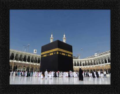 Art Amori Makka Madina Masjid Painting with Synthetic Frame Digital Reprint 11 inch x 14 inch Painting