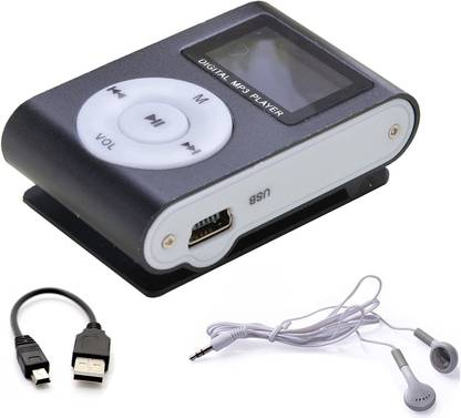 flapperons High Quality Mini MP3 Player Portable music player with Data Cable & Earphone, TF/SD Card Support pocket Clip mp3 player for Jogging, Running, Gym 32 GB MP3 Player