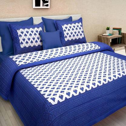 MSKS 144 TC Cotton Double Printed Flat Bedsheet