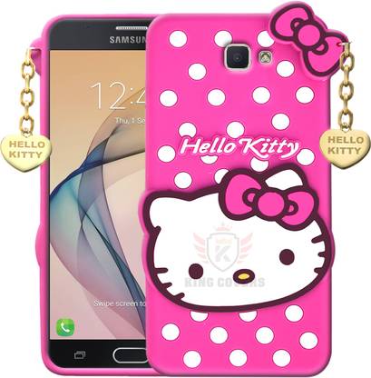 KING COVERS Back Cover for Samsung Galaxy J5 Prime - Hello Kitty Case | 3D Cute Doll | Soft Girl Back Cover with Pendant