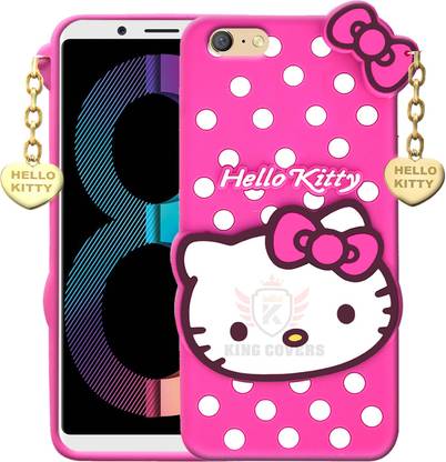 KING COVERS Back Cover for Oppo A83 - Hello Kitty Case | 3D Cute Doll | Soft Girl Back Cover with Pendant