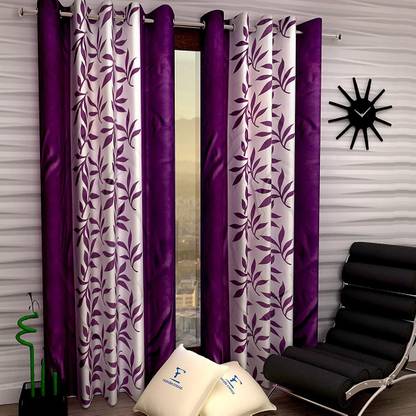 ADECORP 115 cm (4 ft) Long Door Polyester Curtain (Pack Of 2)