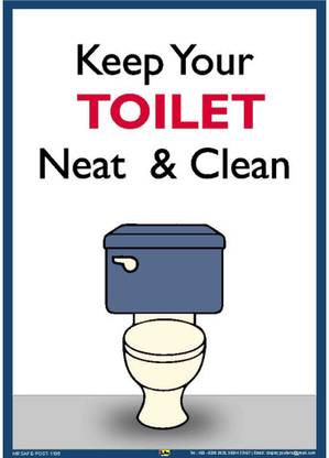 Mr. SAFE Keep your Toilet Neat & Clean Poster - Hygiene Poster - Safety Awareness - Superior Quality Flex A2 (16.5 inch X 23.4 inch) Emergency Sign
