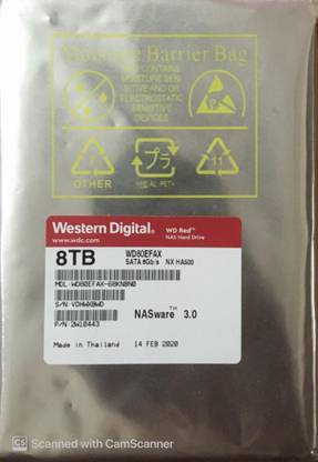 WESTERN DIGITAL SATA 8 TB Network Attached Storage Red SATA Internal Hard Disk Drive (HDD) (WD80EFAX)