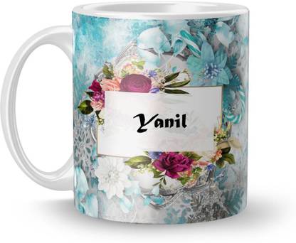 Beautum Name Yanil Printed White Ceramic (350)ml Model No:BTNAMXYZ023335 Ceramic Coffee Mug