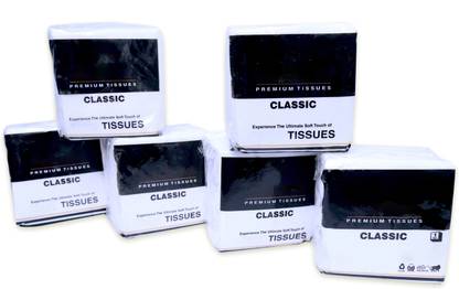 Arham Traders CLASSIC 30*30CM PLAIN WHITE 100 Pcs Pack Of 6 White Paper Napkins