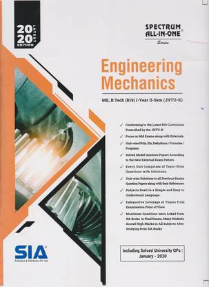 Engineering Mechanics B.Tech I-Year II-Sem (JNTU-K) 2020 Latest Edition