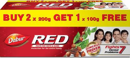 Dabur Red ToothPaste (200g+200g+100g) Toothpaste