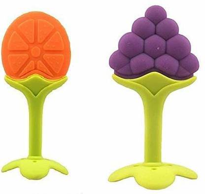 Chicbunny SET OF 2 GRAPES & ORANGE SHAPE TEETHER Soother