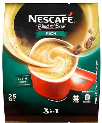 Nescafe 3 in 1 Blend and Brew Rich 25 Sticks Instant Coffee (475) Instant Coffee