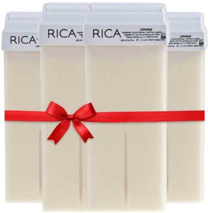 Rica White Chocolate Roll-On Wax Kit (Set of 4 Refill Wax) 100 ML - Made in Italy Wax